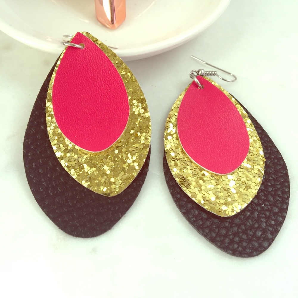 ⭐️NEW 2/$20⭐️ RED/GOLD SPARKLE/BLACK EARRINGS
